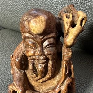 Vintage Hand Carved Wooden Chinese Man